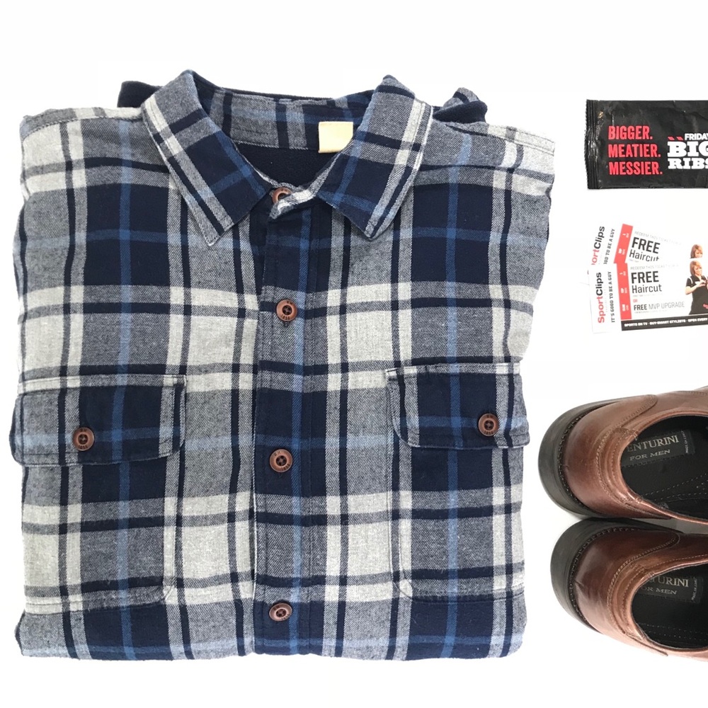 Fully Lined Red Head Button Down Long Sleeve - image 1